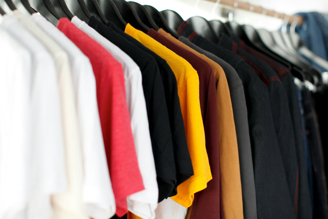 clothing hanging on the hangers