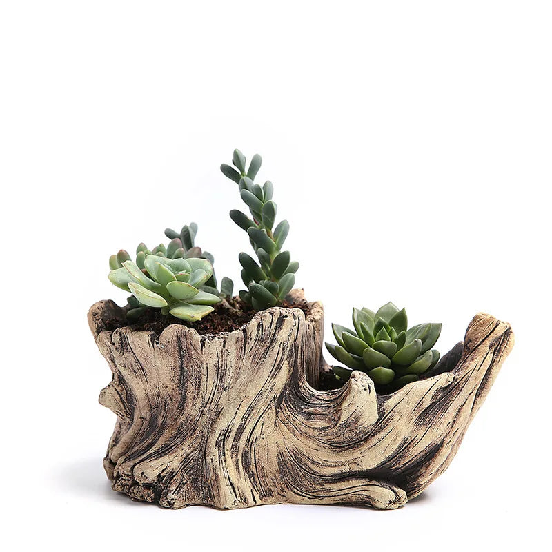 VelesRealm™ Tree Root Succulent Planter – kreatywny wazon z żywicy