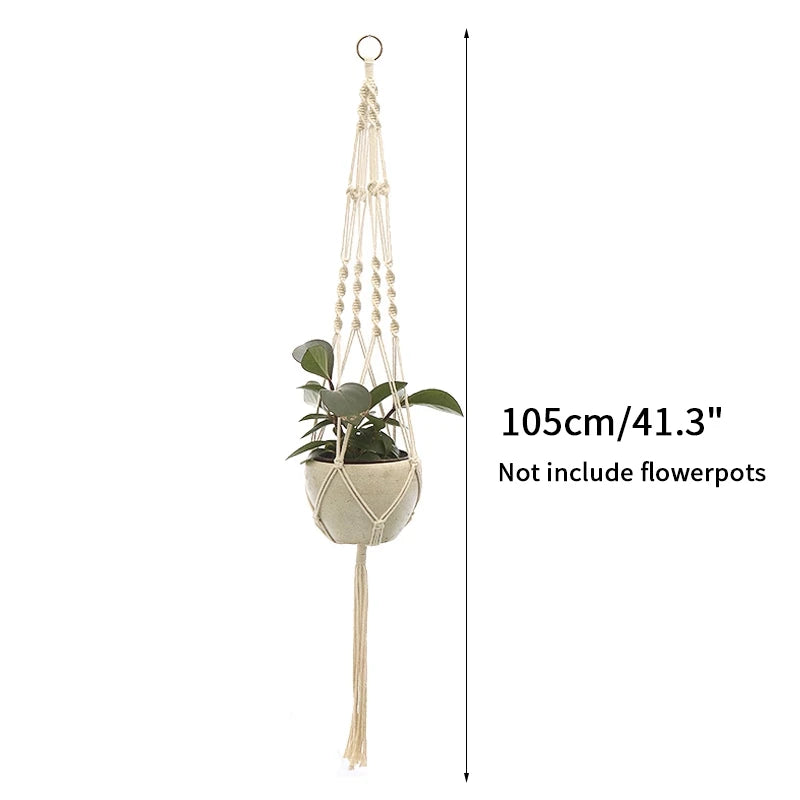 VelesRealm™ Makramee-Hängepflanzer – Boho-Baumwollseil-Dekor