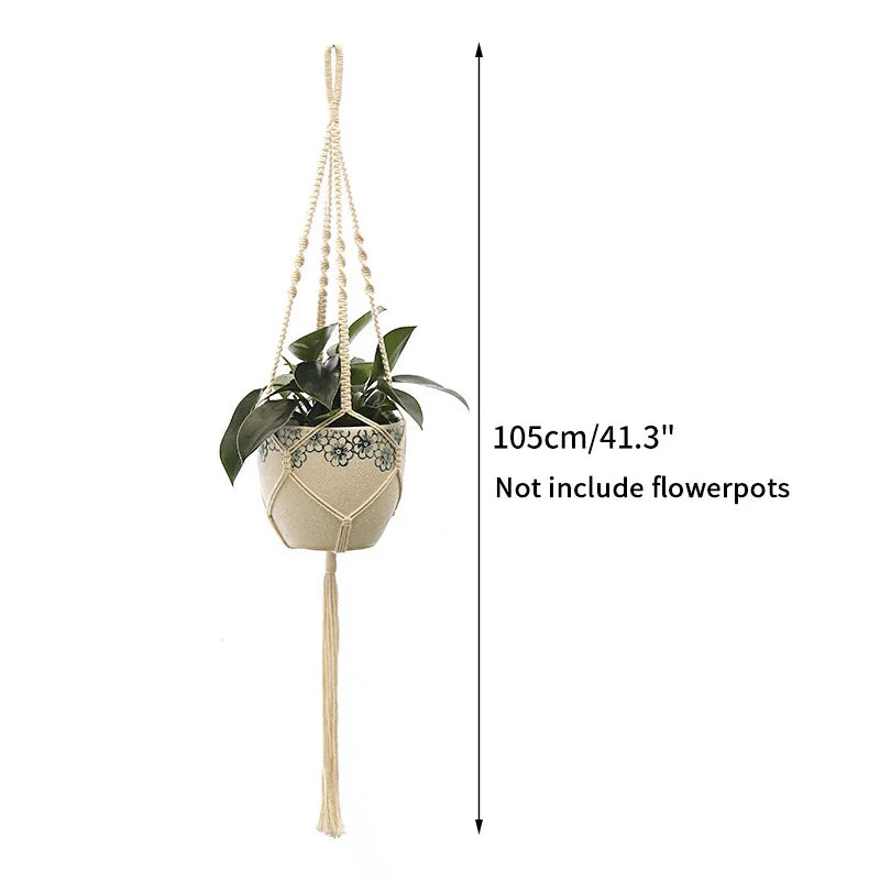 VelesRealm™ Makramee-Hängepflanzer – Boho-Baumwollseil-Dekor
