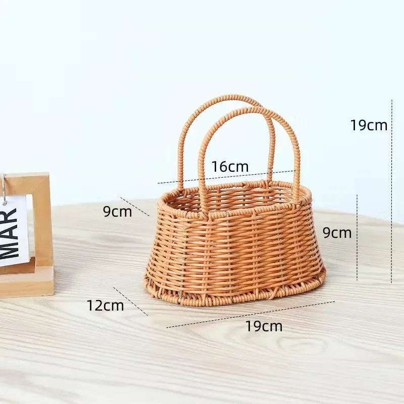 VelesRealm™ Blumenkorb im Rattan-Stil – handgewebt, vielseitig einsetzbar