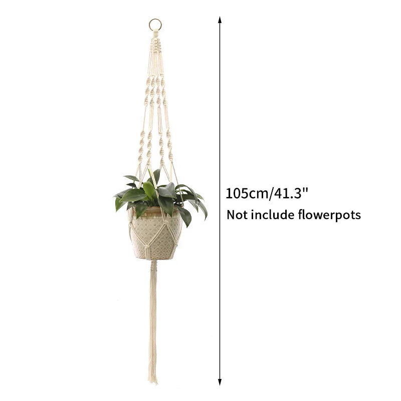 VelesRealm™ Makramee-Hängepflanzer – Boho-Baumwollseil-Dekor