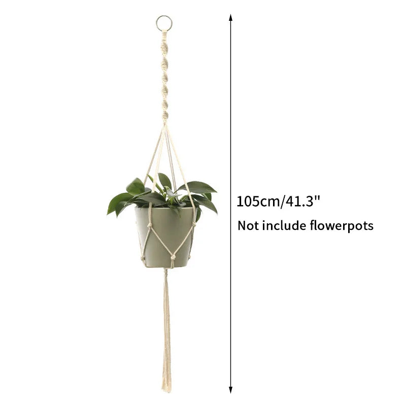 VelesRealm™ Makramee-Hängepflanzer – Boho-Baumwollseil-Dekor