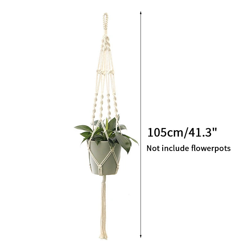 VelesRealm™ Makramee-Hängepflanzer – Boho-Baumwollseil-Dekor