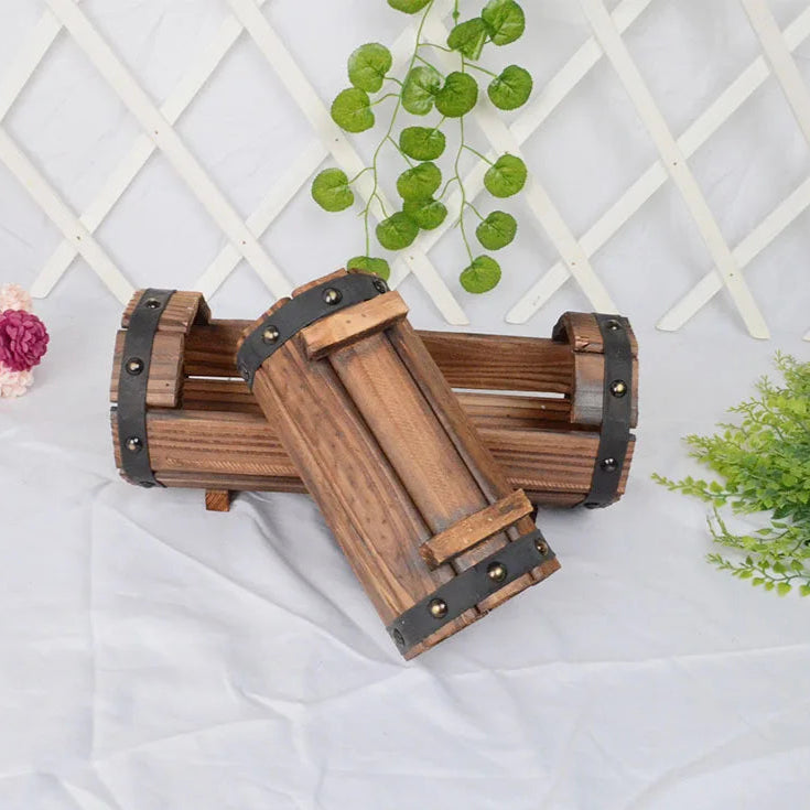 VelesRealm™ Blumentopf aus Holz – Pflanzgefäß für den Garten