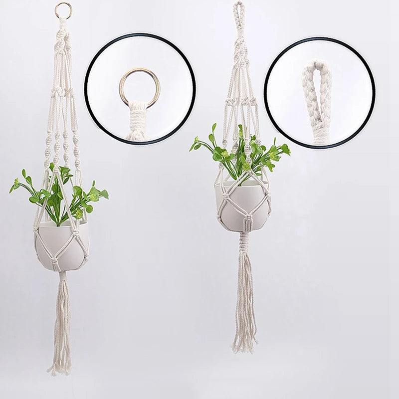 VelesRealm™ Makramee-Hängepflanzer – Boho-Baumwollseil-Dekor