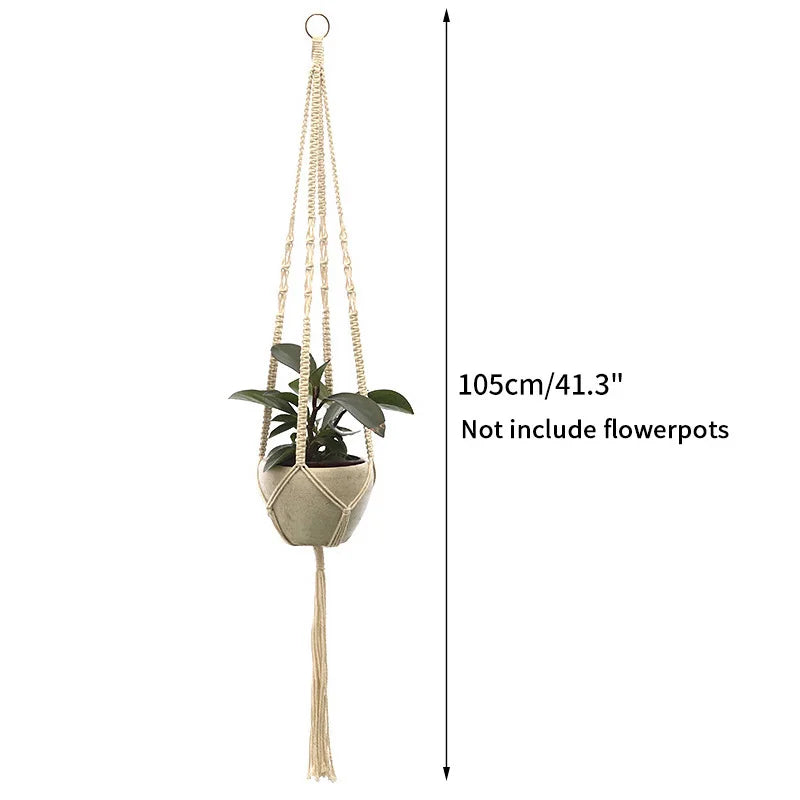 VelesRealm™ Makramee-Hängepflanzer – Boho-Baumwollseil-Dekor