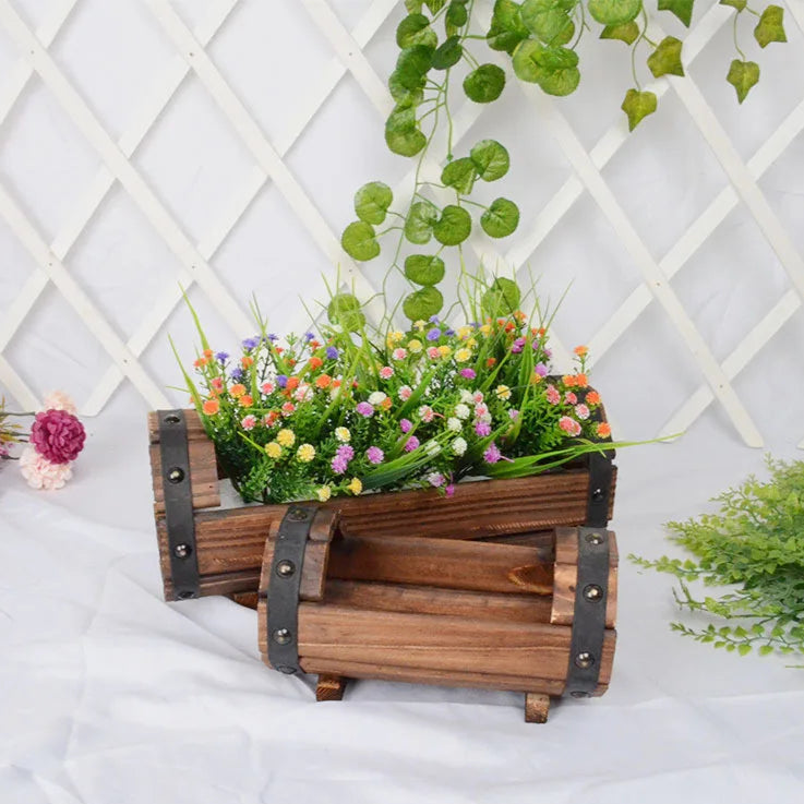VelesRealm™ Blumentopf aus Holz – Pflanzgefäß für den Garten