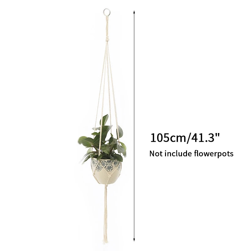 VelesRealm™ Makramee-Hängepflanzer – Boho-Baumwollseil-Dekor