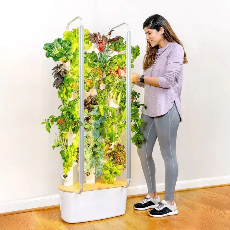 VelesRealm™ Hydroponisches Gartenset – LED-Wachstumslichter, vertikales System