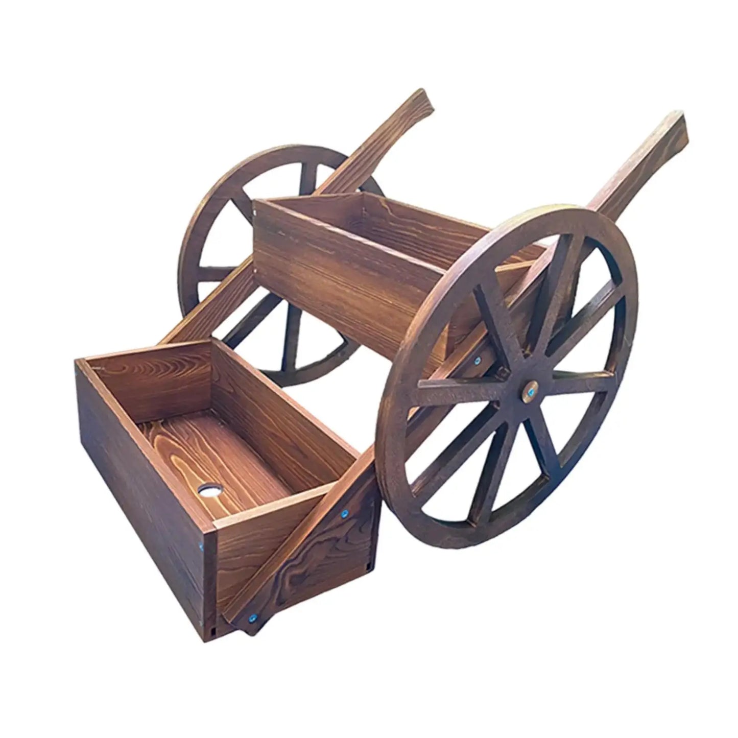 VelesRealm™ Pflanzwagen aus Holz – Rustikaler Blumenwagen