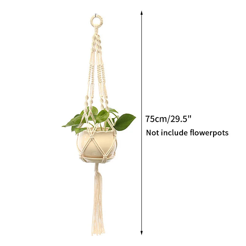 VelesRealm™ Makramee-Hängepflanzer – Boho-Baumwollseil-Dekor