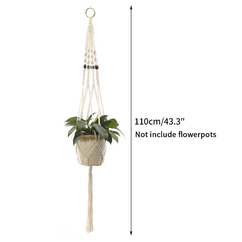 VelesRealm™ Makramee-Hängepflanzer – Boho-Baumwollseil-Dekor