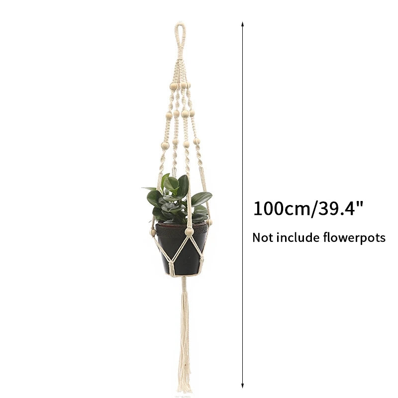 VelesRealm™ Makramee-Hängepflanzer – Boho-Baumwollseil-Dekor