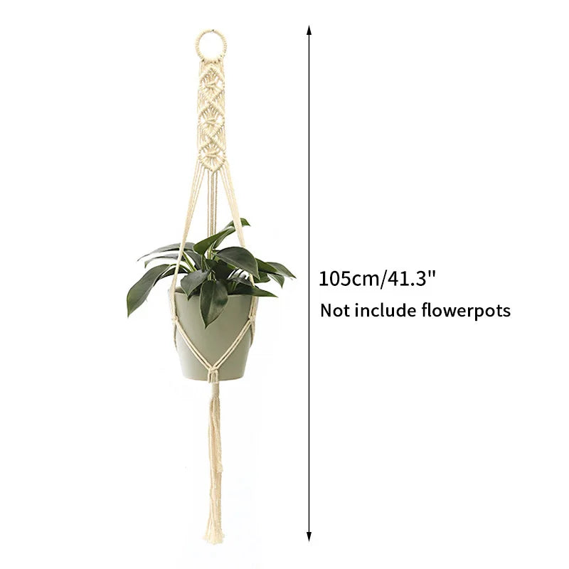 VelesRealm™ Makramee-Hängepflanzer – Boho-Baumwollseil-Dekor