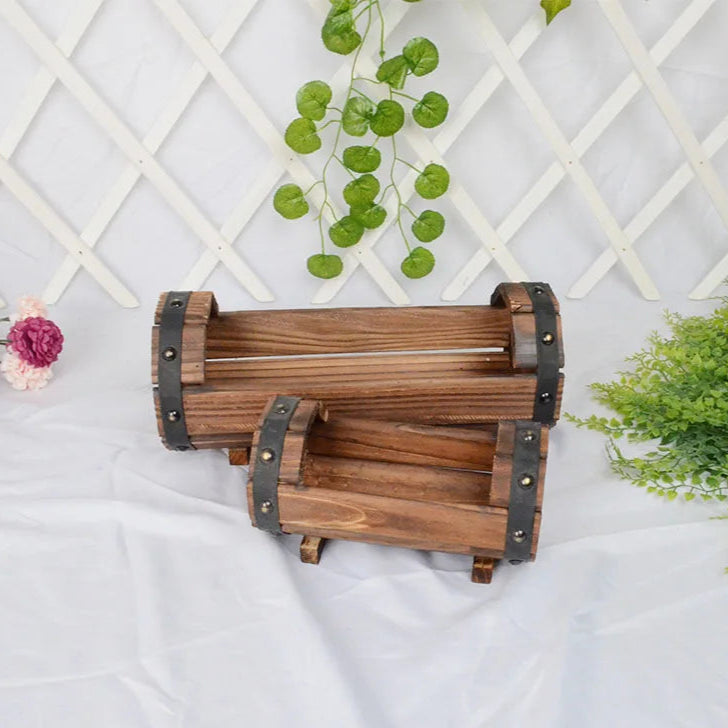 VelesRealm™ Blumentopf aus Holz – Pflanzgefäß für den Garten