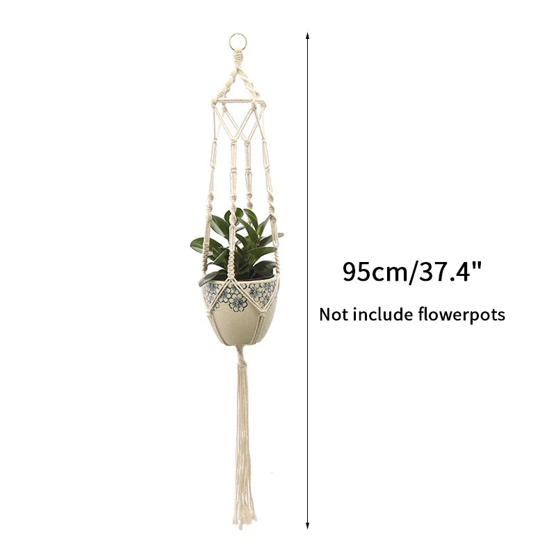 VelesRealm™ Makramee-Hängepflanzer – Boho-Baumwollseil-Dekor