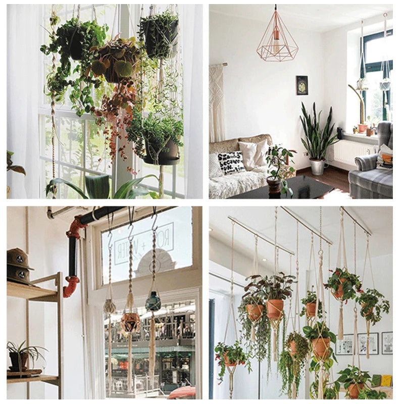 VelesRealm™ Makramee-Hängepflanzer – Boho-Baumwollseil-Dekor