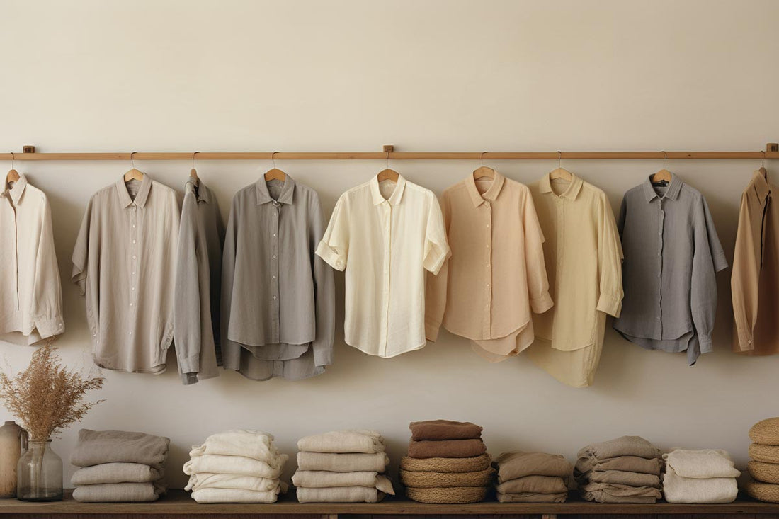 linen shirts hanging on the hangers