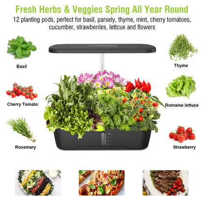 VelesRealm™ Smart Hydroponic Garden – 12 Löcher, LED-Anzeige