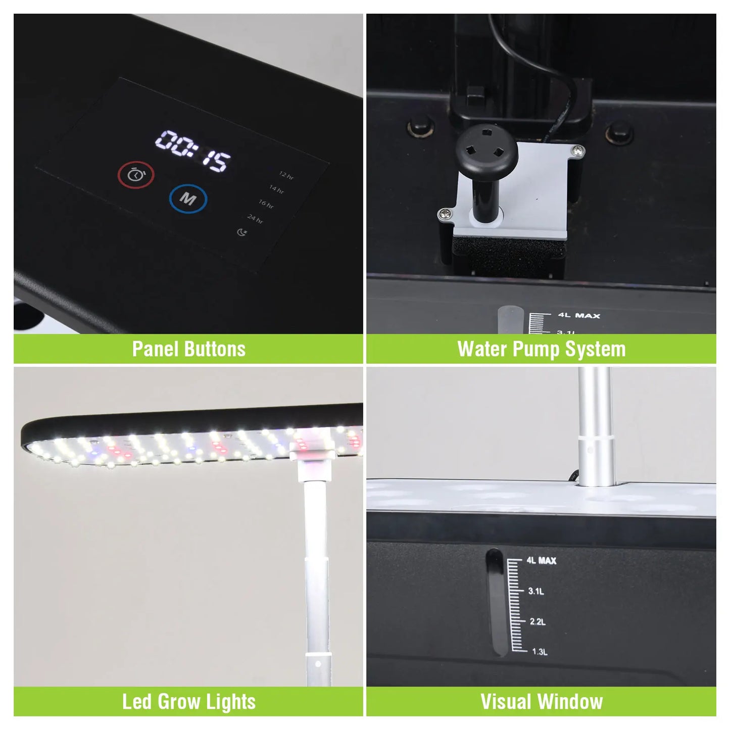 VelesRealm™ Smart Hydroponic Garden – 12 Löcher, LED-Anzeige