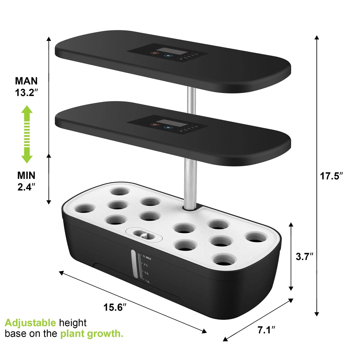 VelesRealm™ Smart Hydroponic Garden – 12 Löcher, LED-Anzeige