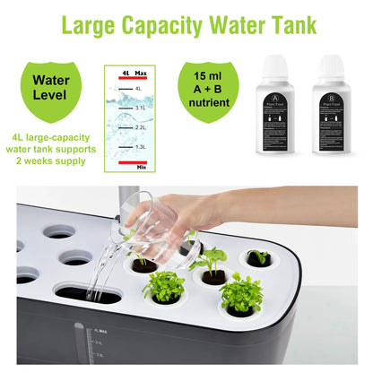 VelesRealm™ Smart Hydroponic Garden – 12 Löcher, LED-Anzeige