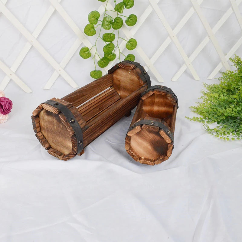 VelesRealm™ Blumentopf aus Holz – Pflanzgefäß für den Garten