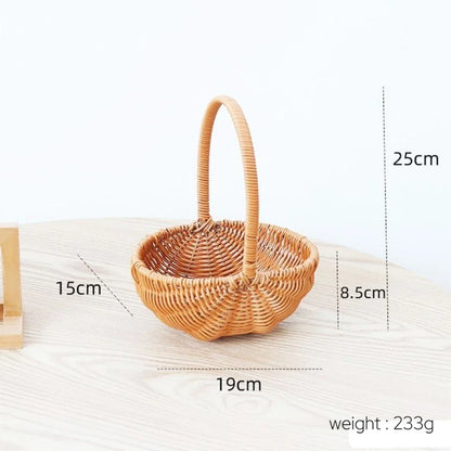 VelesRealm™ Blumenkorb im Rattan-Stil – handgewebt, vielseitig einsetzbar