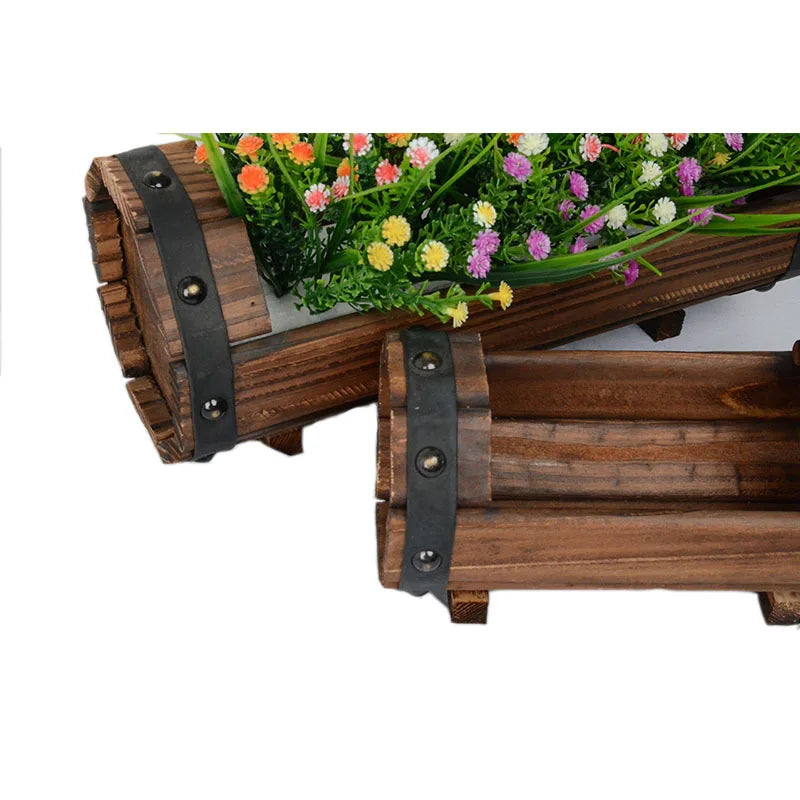 VelesRealm™ Blumentopf aus Holz – Pflanzgefäß für den Garten
