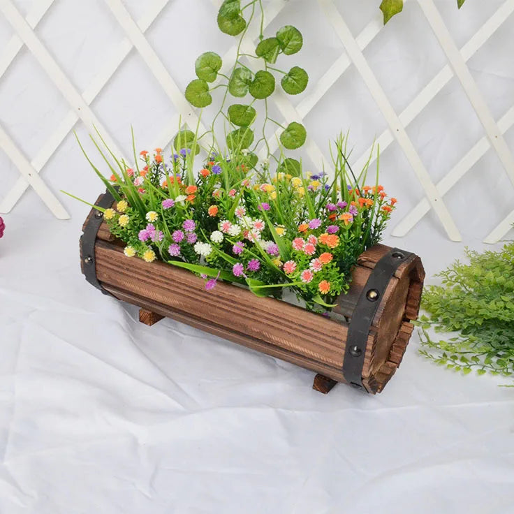VelesRealm™ Blumentopf aus Holz – Pflanzgefäß für den Garten