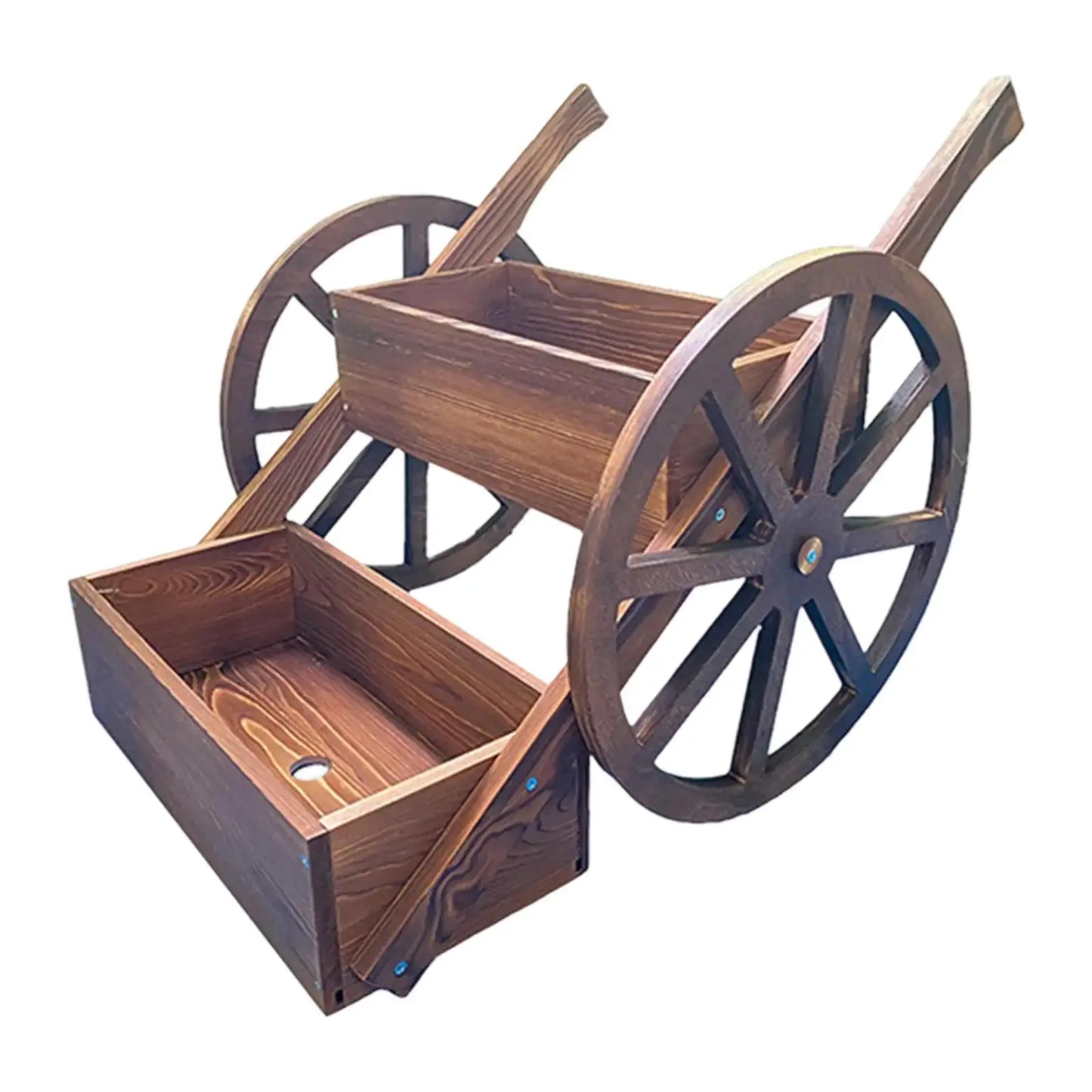 VelesRealm™ Pflanzwagen aus Holz – Rustikaler Blumenwagen