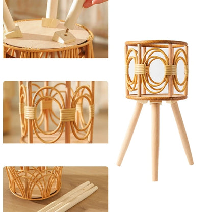 VelesRealm™ Rattan-Pflanzenständer – Display aus geflochtenem Holz
