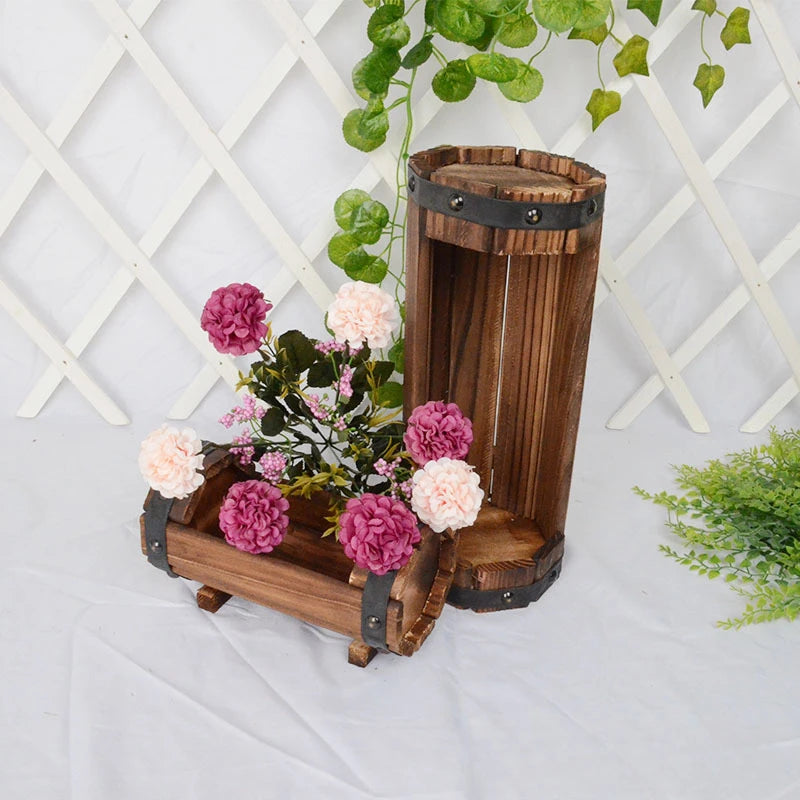 VelesRealm™ Blumentopf aus Holz – Pflanzgefäß für den Garten
