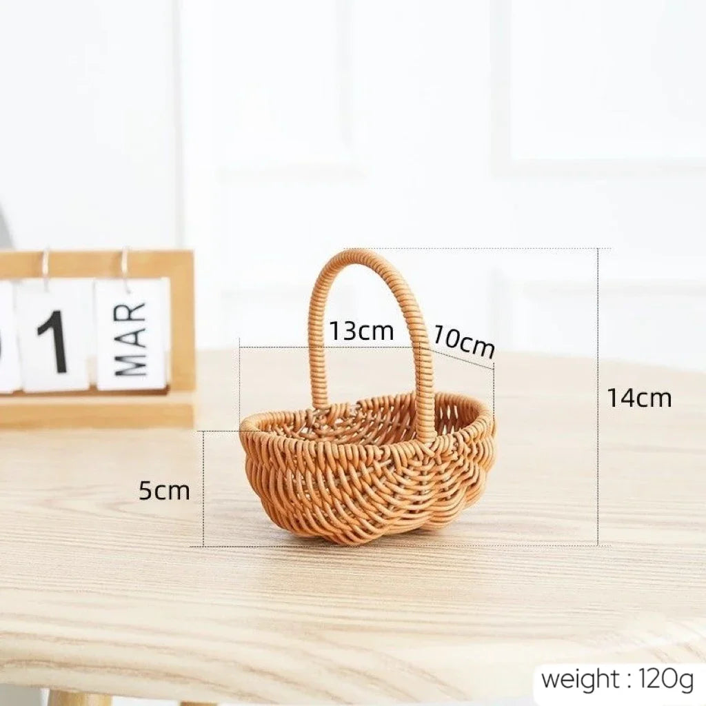 VelesRealm™ Blumenkorb im Rattan-Stil – handgewebt, vielseitig einsetzbar