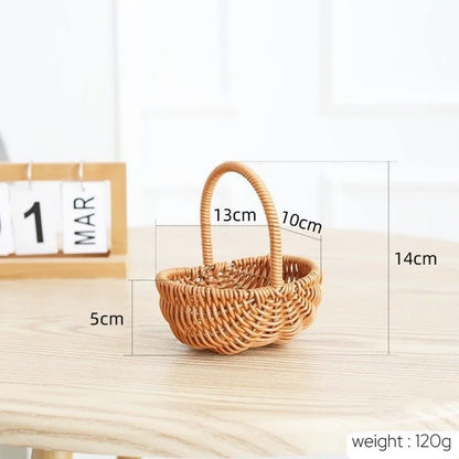 VelesRealm™ Blumenkorb im Rattan-Stil – handgewebt, vielseitig einsetzbar