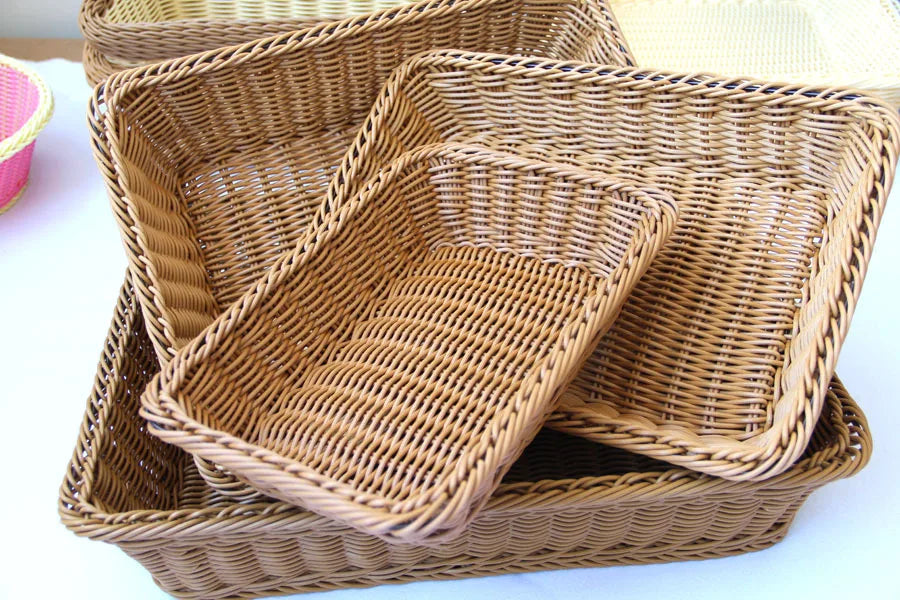 VelesRealm™ Geflochtener Rattankorb – Rechteckige Aufbewahrungsbox