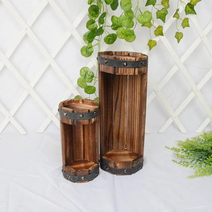 VelesRealm™ Blumentopf aus Holz – Pflanzgefäß für den Garten