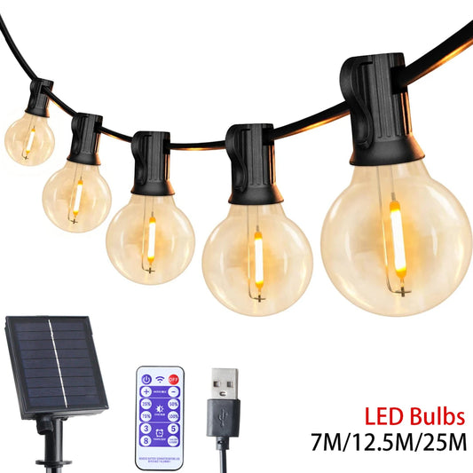 VelesRealm™ Solar-Globus-Lichterkette – G40 LED-Girlande