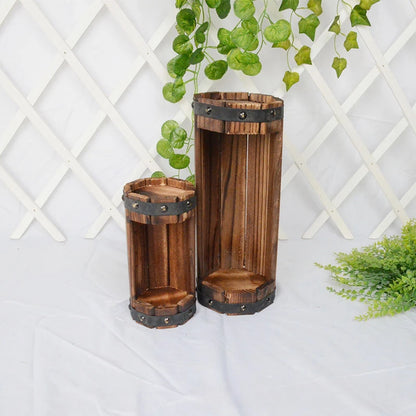 VelesRealm™ Blumentopf aus Holz – Pflanzgefäß für den Garten