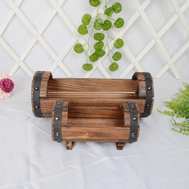 VelesRealm™ Blumentopf aus Holz – Pflanzgefäß für den Garten