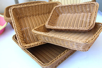 VelesRealm™ Geflochtener Rattankorb – Rechteckige Aufbewahrungsbox