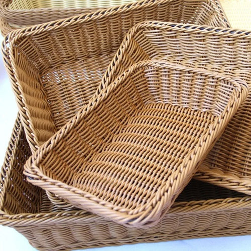 VelesRealm™ Geflochtener Rattankorb – Rechteckige Aufbewahrungsbox