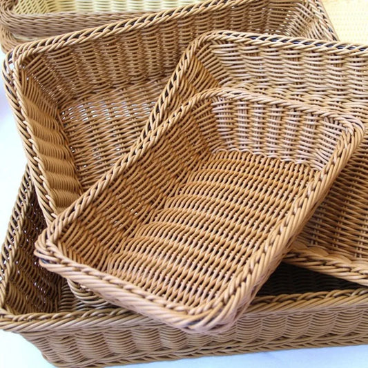 VelesRealm™ Geflochtener Rattankorb – Rechteckige Aufbewahrungsbox
