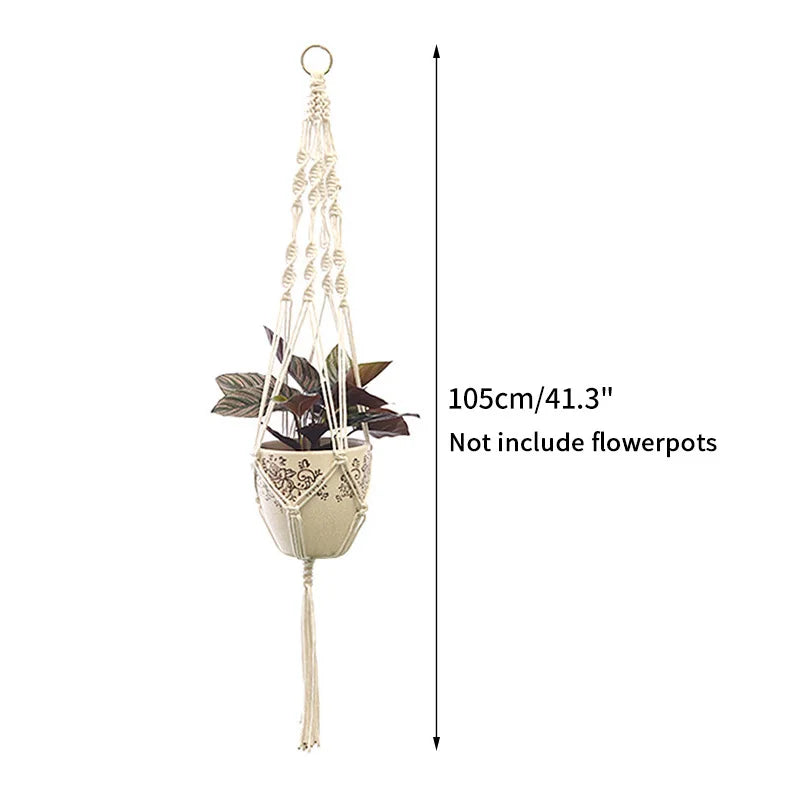 VelesRealm™ Makramee-Hängepflanzer – Boho-Baumwollseil-Dekor