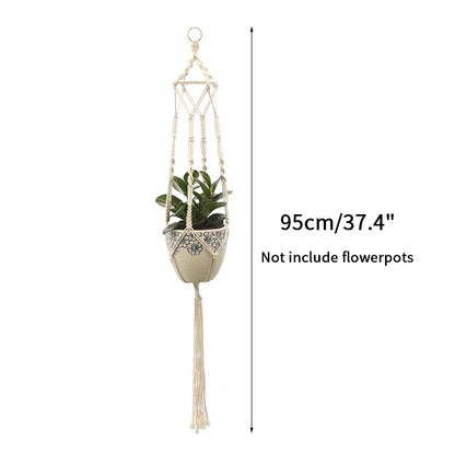 VelesRealm™ Makramee-Hängepflanzer – Boho-Baumwollseil-Dekor